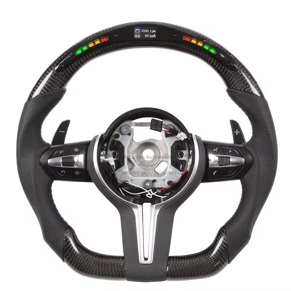 Bmw F series LED carbon fiber leather steering wheel by FOXY