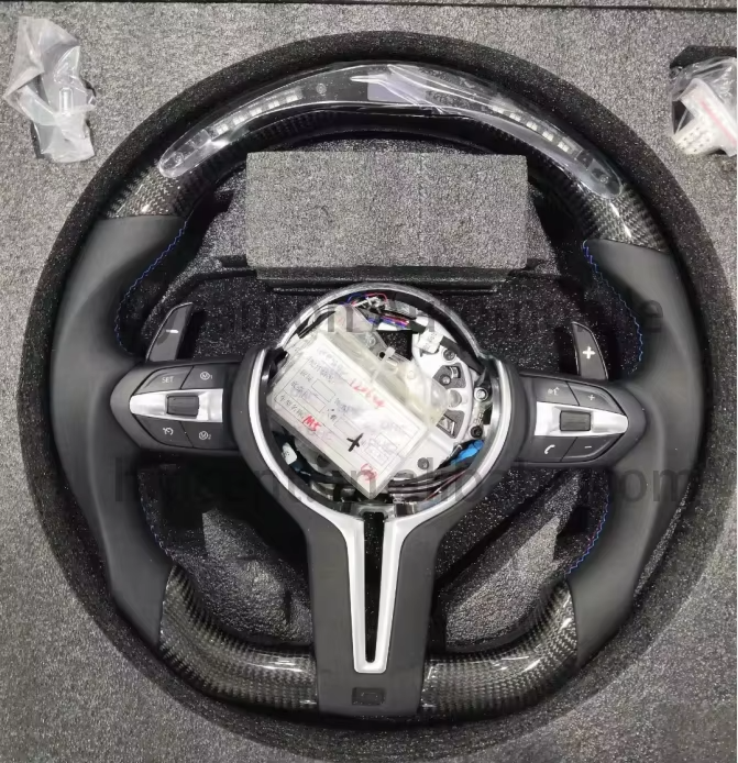 Bmw F series LED carbon fiber leather steering wheel by FOXY