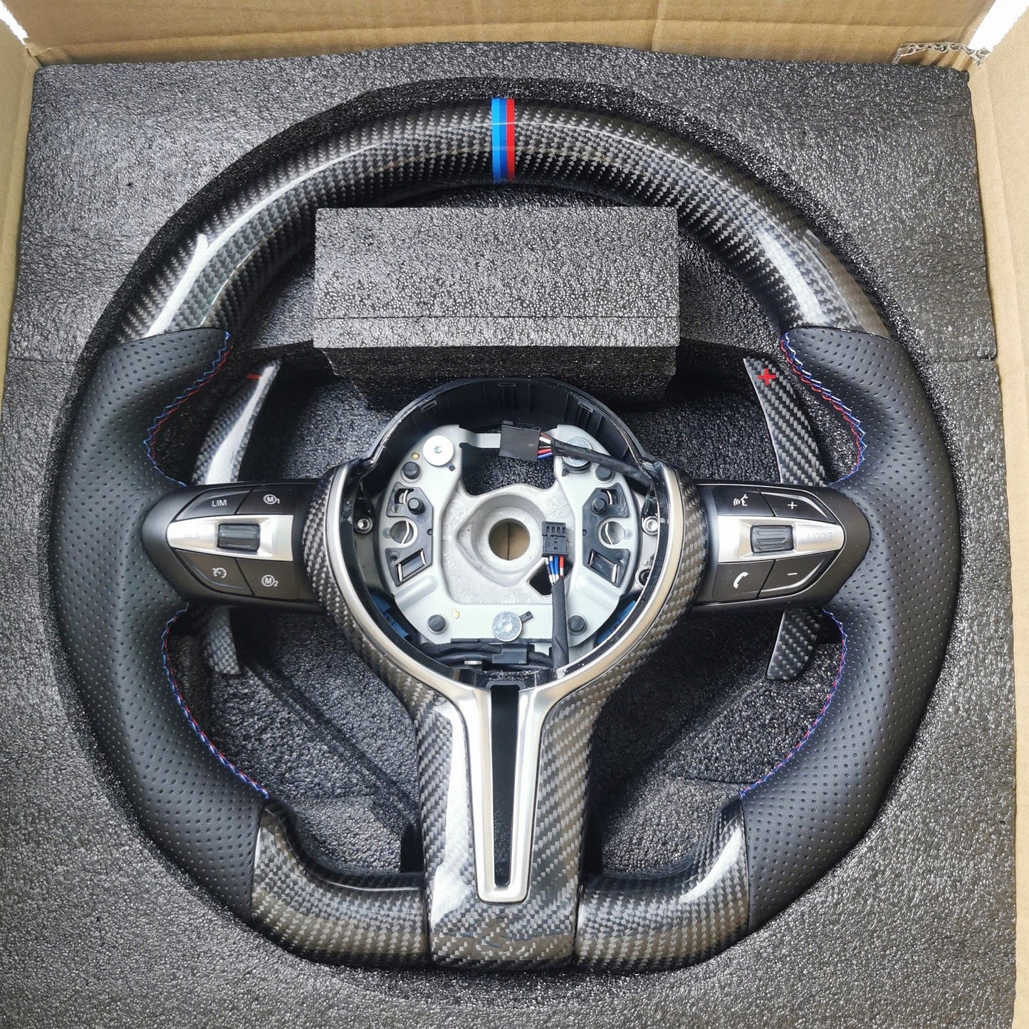 Bmw F series carbon fiber leather steering wheel by FOXY