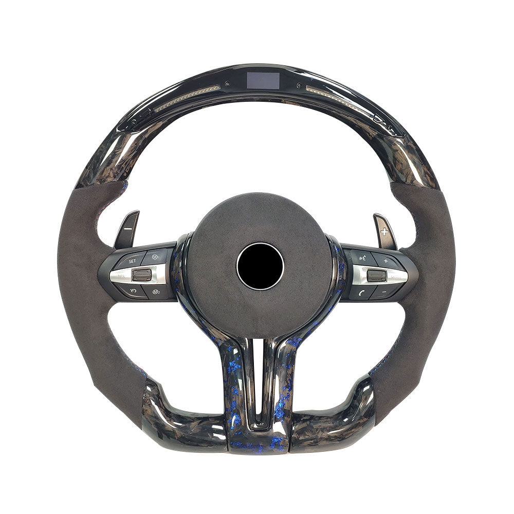 Bmw F series LED carbon fiber leather steering wheel by FOXY
