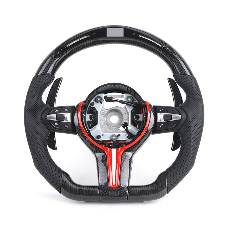 Bmw F series LED carbon fiber leather steering wheel by FOXY.