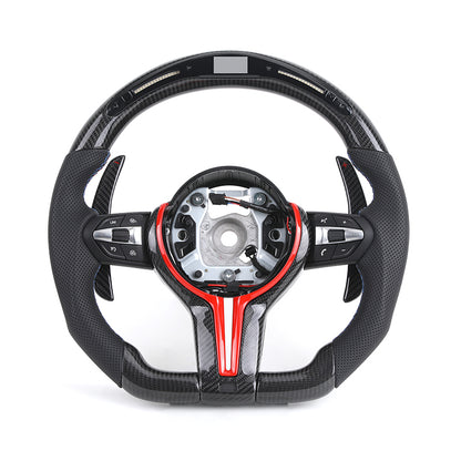 Bmw F series LED carbon fiber leather steering wheel by FOXY.